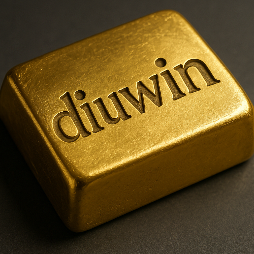Close-up of a 4-gram 22 K gold piece stamped with its weight and Daman hallmark on a dark background.
